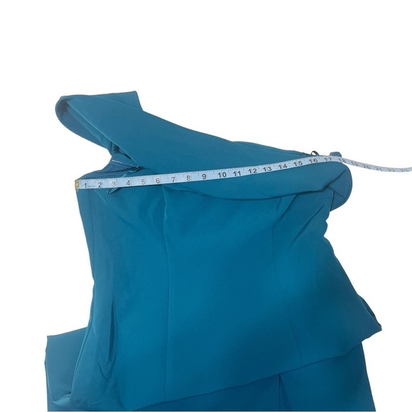 NWT Eliza J Blue One Shoulder Asymmetrical Event Party Cocktail  Sheath Dress 12 - Picture 11 of 14